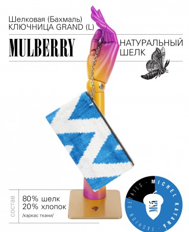 Шелковая (Бахмаль) ключница Grand (L) CAERULEA ALACRITAS! (Синий задор!) CAERULEA ALACRITAS!_Key/L